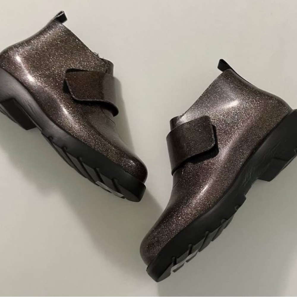 Mini Melissa Glittery Black Kids Boots